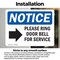 Signmission Please Ring Door Bell For Service Sign With Symbol, 7 in W x Rectangle, Vinyl Decal OS-2PACK-NS-D-57-L-17581 - alternate 6